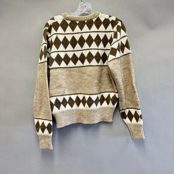 Vintage 70s Ambassador brown diamond argyle sweater size XL - Picture 12 of 13